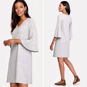 Ann Taylor Pleated Sleeve Sweater Dress